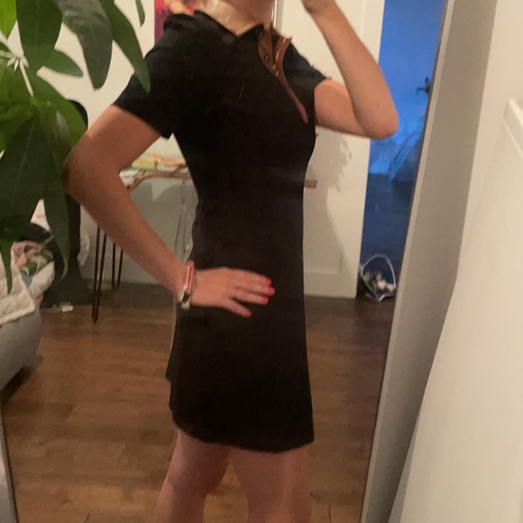 STAUD Jay Polo Dress with faux leather collar Size XS - Picture 7 of 15